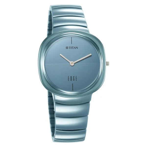 Titan Edge Ceramic Unisex Watch Analog Blue Dial  with Blue Ceramic Band, 1841QC07