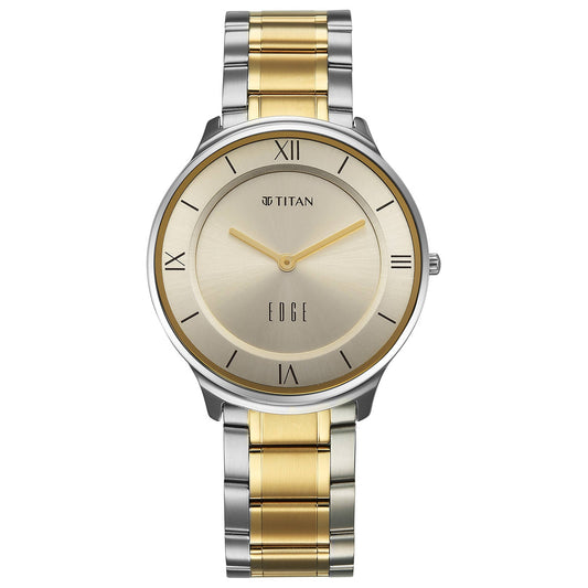 Titan, Men, Analog, Watch, Champagne Dial, Stainless steel Strap, 1843BM01