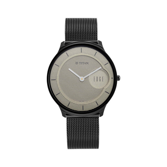 Titan, Men, Analog, Watch, Beige Dial, Stainless steel Strap, 1843NM01