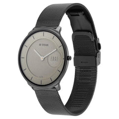 Titan Edge Baseline Analog Men's Watch, Beige Dial Stainless Steel Strap, 1843NM01
