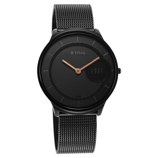 Titan, Men, Analog, Watch, Black Dial, Stainless steel Strap, 1843NM02