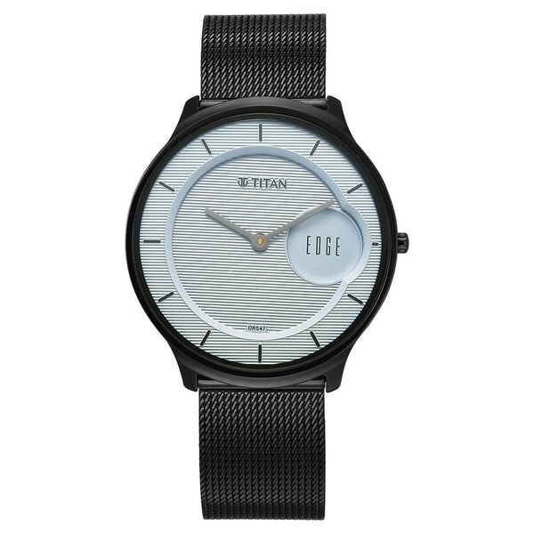 Titan Edge Murals Quartz Analog Men's Watch with Grey Dial and Stainless Steel Strap, 1843NM04