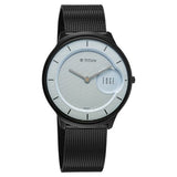 Titan Edge Murals Quartz Analog Men's Watch with Grey Dial and Stainless Steel Strap, 1843NM04