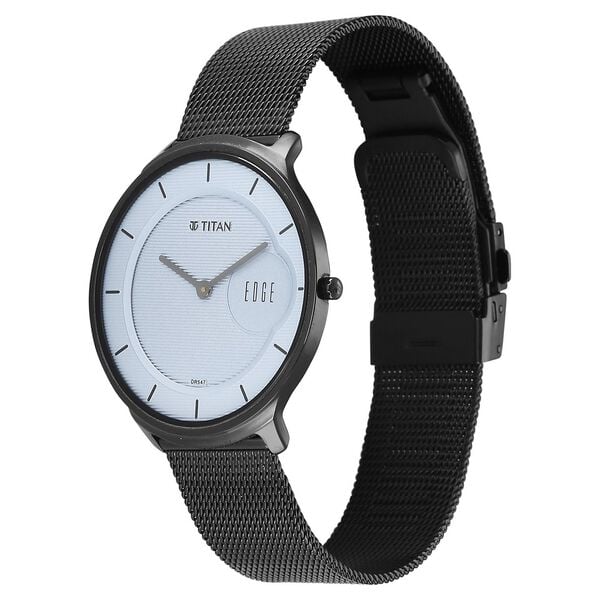 Titan Edge Murals Quartz Analog Men's Watch with Grey Dial and Stainless Steel Strap, 1843NM04