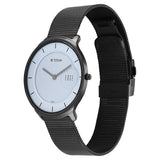 Titan Edge Murals Quartz Analog Men's Watch with Grey Dial and Stainless Steel Strap, 1843NM04