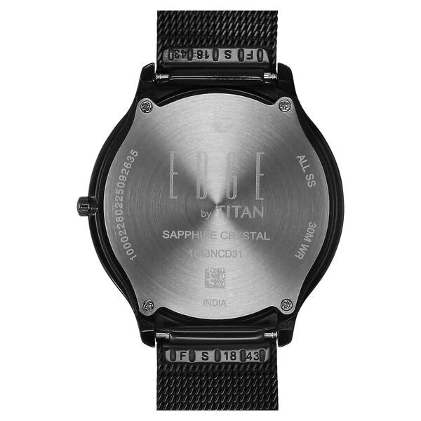 Titan Edge Murals Quartz Analog Men's Watch with Grey Dial and Stainless Steel Strap, 1843NM04