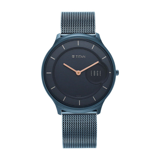 Titan, Men, Analog, Watch, Blue Dial, Stainless steel Strap, 1843QM01