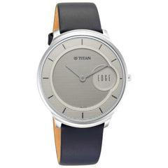 Titan Edge Baseline Analog Men's Watch, Grey Dial Stainless Steel Strap, 1843SL01