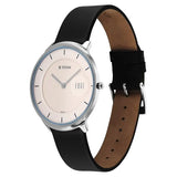 Titan Edge Murals Quartz Analog Men's Watch with Pink Dial and Black Leather Strap,1843SL02