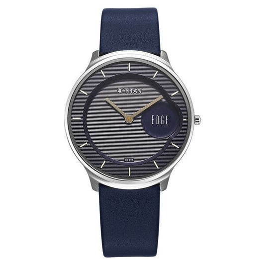 Titan, Men, Analog, Watch, Blue Dial, Leather Strap, 1843SL03