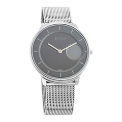 Titan Edge Minimals Analog Men's Watch, Grey Dial Stainless Steel Strap, 1843SM01