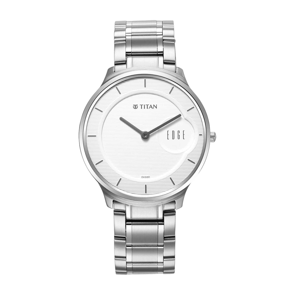 Titan Edge Analog Men's Watch, Silver Dial Stainless Steel Strap, 1843SM02