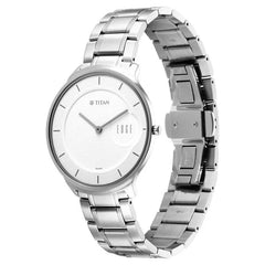 Titan Edge Analog Men's Watch, Silver Dial Stainless Steel Strap, 1843SM02