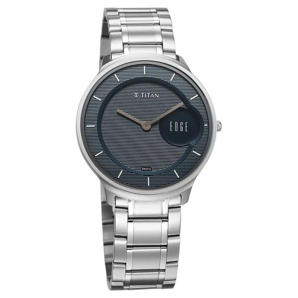 Titan Edge Murals Quartz Analog Men's Watch with Blue Dial and Stainless Steel Strap, 1843SM03
