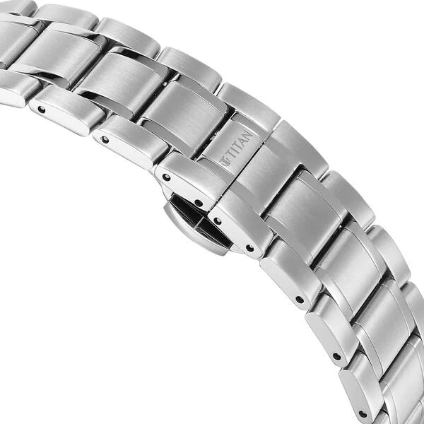 Titan Edge Men's Analog Watch Yellow Dial With Silver Stainless Steel Strap , 1843SM05