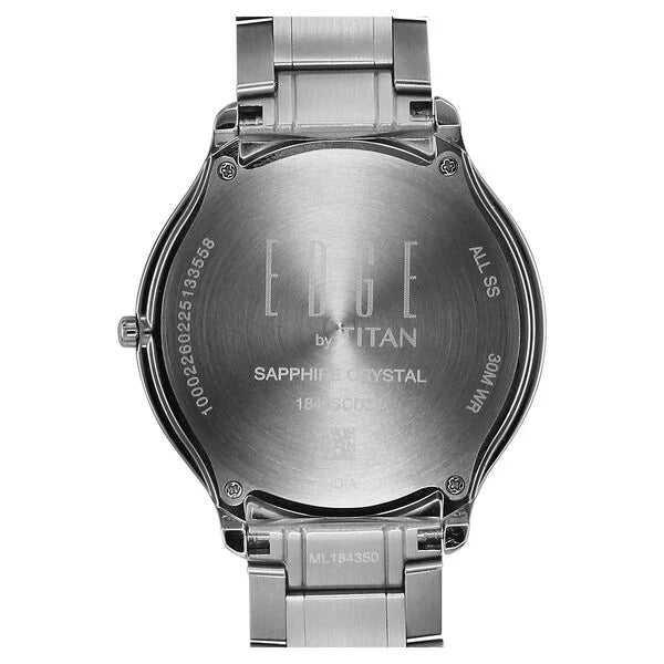 Titan Edge Men's Analog Watch Yellow Dial With Silver Stainless Steel Strap , 1843SM05
