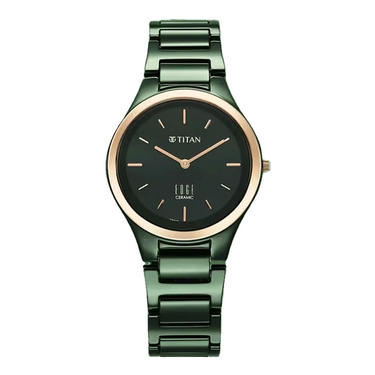Titan, Women, Analog, Watch, Green Dial, 2653KC12