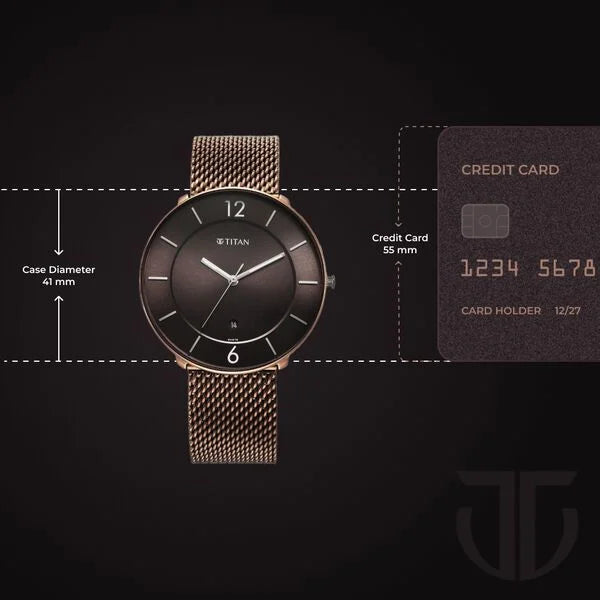 Titan Neo Splash Men's Watch Analog Brown Dial With Brown Stainless Steel Band, 1849KM04