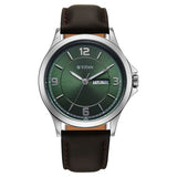Titan, Men's, Analog Watch, Green Dial, with Leather Band, TI-1870SL12