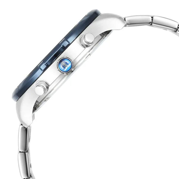 Titan Men's Watch Blue Dial with Silver Stainleess Steel Band, 1873KM02
