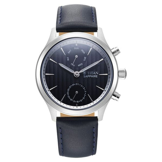Titan, Men, Analog, Watch, Blue Dial, Leather Strap, 1874SL02