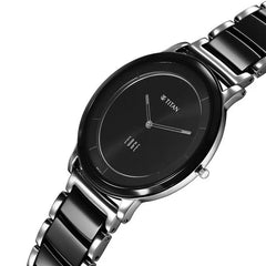 Titan Men's Watch Edge Collection, Black Dial Two Toned Ceramic Strap, 1878KD01