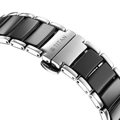 Titan Men's Watch Edge Collection, Black Dial Two Toned Ceramic Strap, 1878KD01