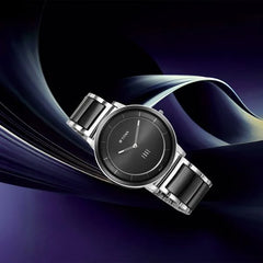 Titan Men's Watch Edge Collection, Black Dial Two Toned Ceramic Strap, 1878KD01