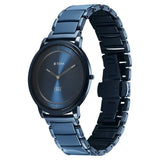 Titan  Edge Men's Analog Watch Blue Dial With Slim Steel & Ceramic Strap ,1878KD04