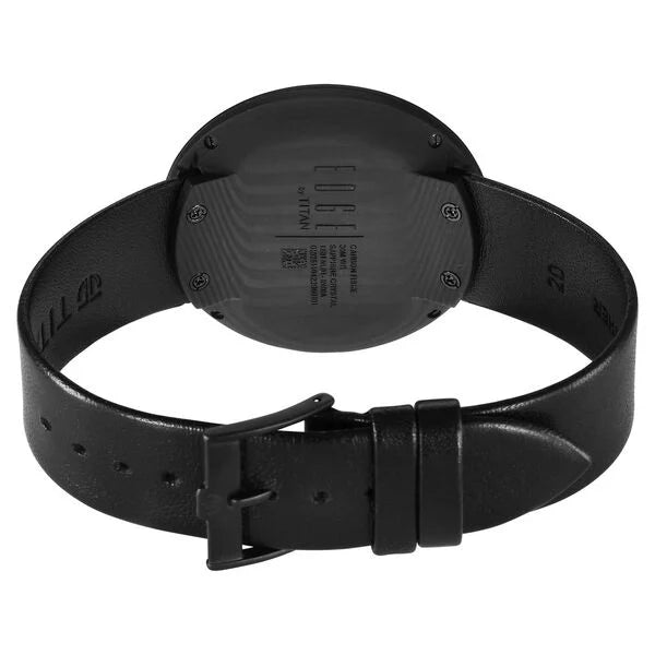 Titan Edge Carbon Fibre Unisex Watch Analog Black Dial with Black Leather Strap, 1881NL01