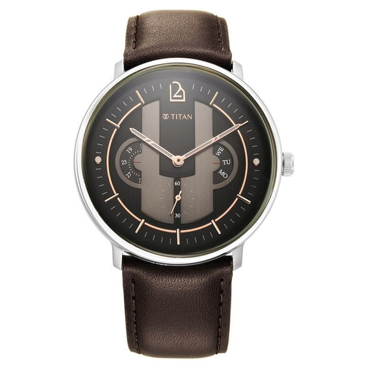 Titan, Men, Analog, Watch, Black Dial, Leather Strap, 1882SL01
