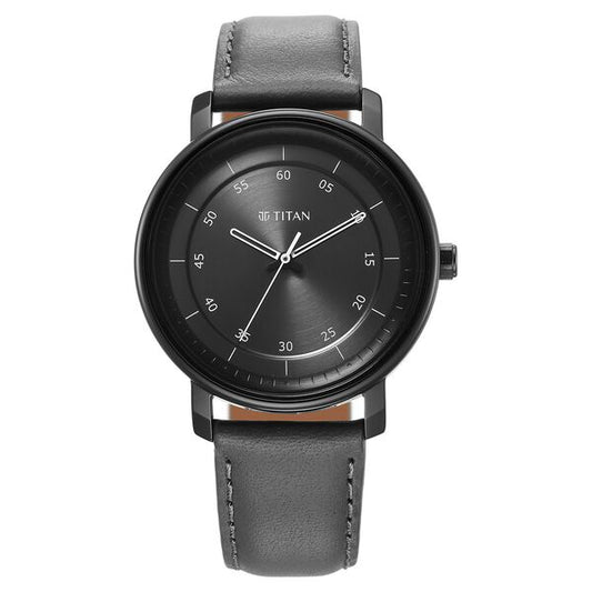 Titan, Men, Analog, Watch, Anthracite Dial, Leather Strap, 1884NL01