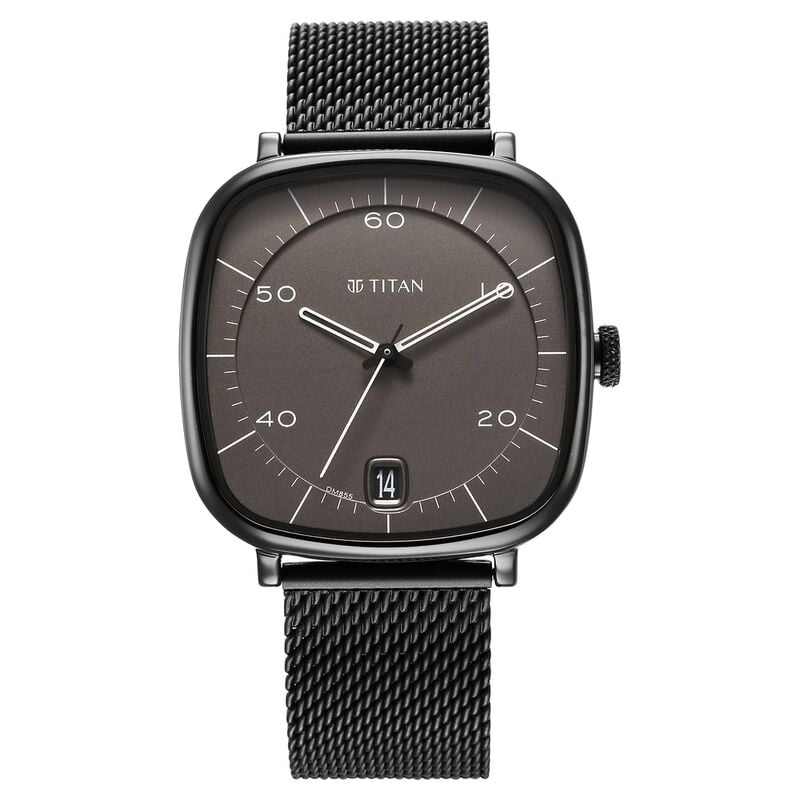 Titan Neo Curve Men's Watch Analog Anthracite Dial With Black Stainless Steel Band, 1885NM01