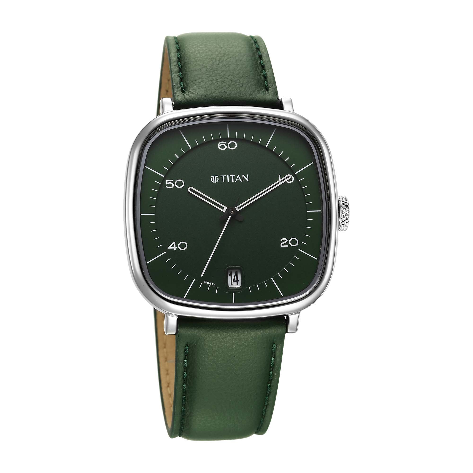 Titan, Men's, Analog Watch, Green Dial, TI-1885SL04