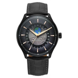 Titan Stellar Analog Men's watch with Earth Disc and Gray Dial with Gray Leather Strap,1890NL01