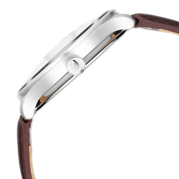 Titan Quartet Men's Watch Analog Silver Dial With Brown Leather Strap, 1890SL01