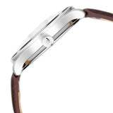 Titan Quartet Men's Watch Analog Silver Dial With Brown Leather Strap, 1890SL01
