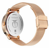 Titan Women's Watch Sparkle Collection Analog, Rose Gold Dial Rose Gold Stainless Strap, 2569WM04