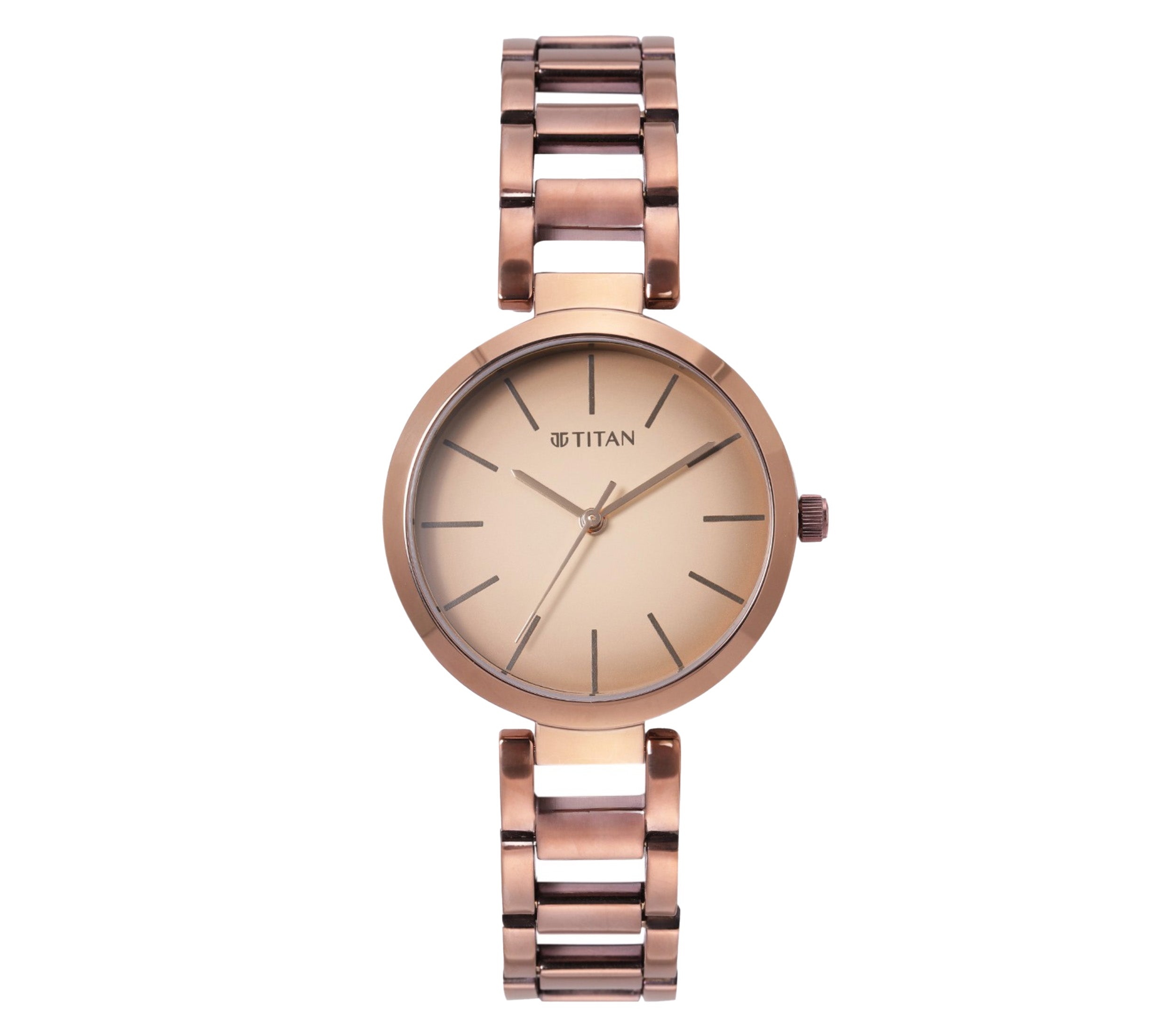 Titan, Women, Analog, Watch, Beige Dial, Stainless steel Strap, 2480QM01
