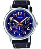 Casio,Men's Watch Analog, Blue Dial Black Leather Band, MTP-E309L-2B1VD