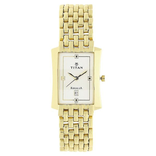 Titan, Men, Analog, Watch, White Dial, Stainless steel Strap, 1927YM04