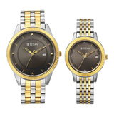 Titan, Unisex, Analog, Watch, Gun Dial, Stainless steel Strap, 1968BM01P