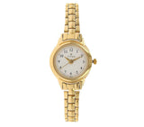 Titan Women's Watch Karishma Collection Analog, White Dial Gold Stainless Strap, 2401YM01