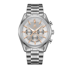 Beverly Hills Polo Club Men's Watch Analog Silver Dial with Silver Stainless Steel Band, BP3698X.330