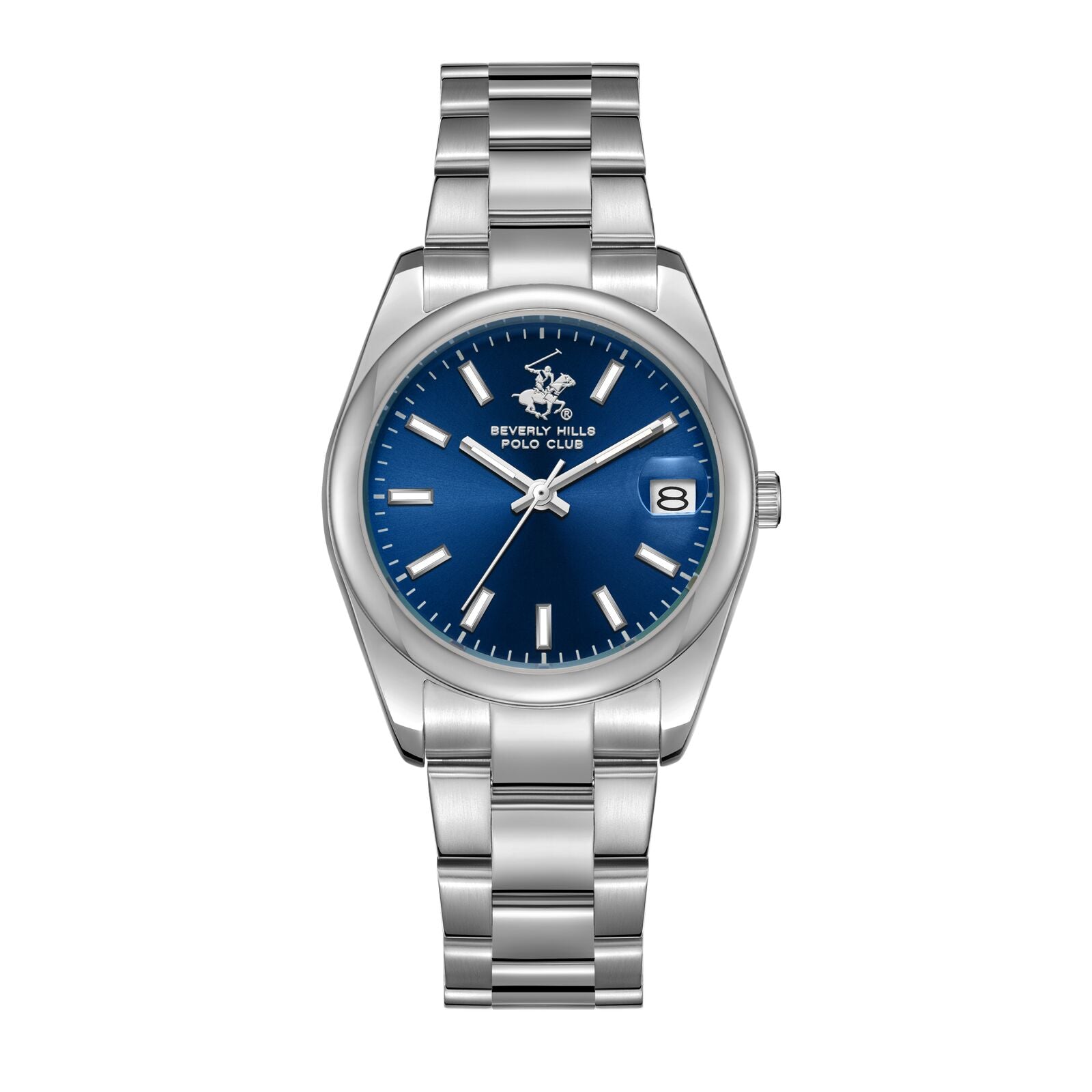 Beverly Hills Polo Club Women's Watch Analog Blue Dial Silver Stainless Steel Band, BP3649X.390