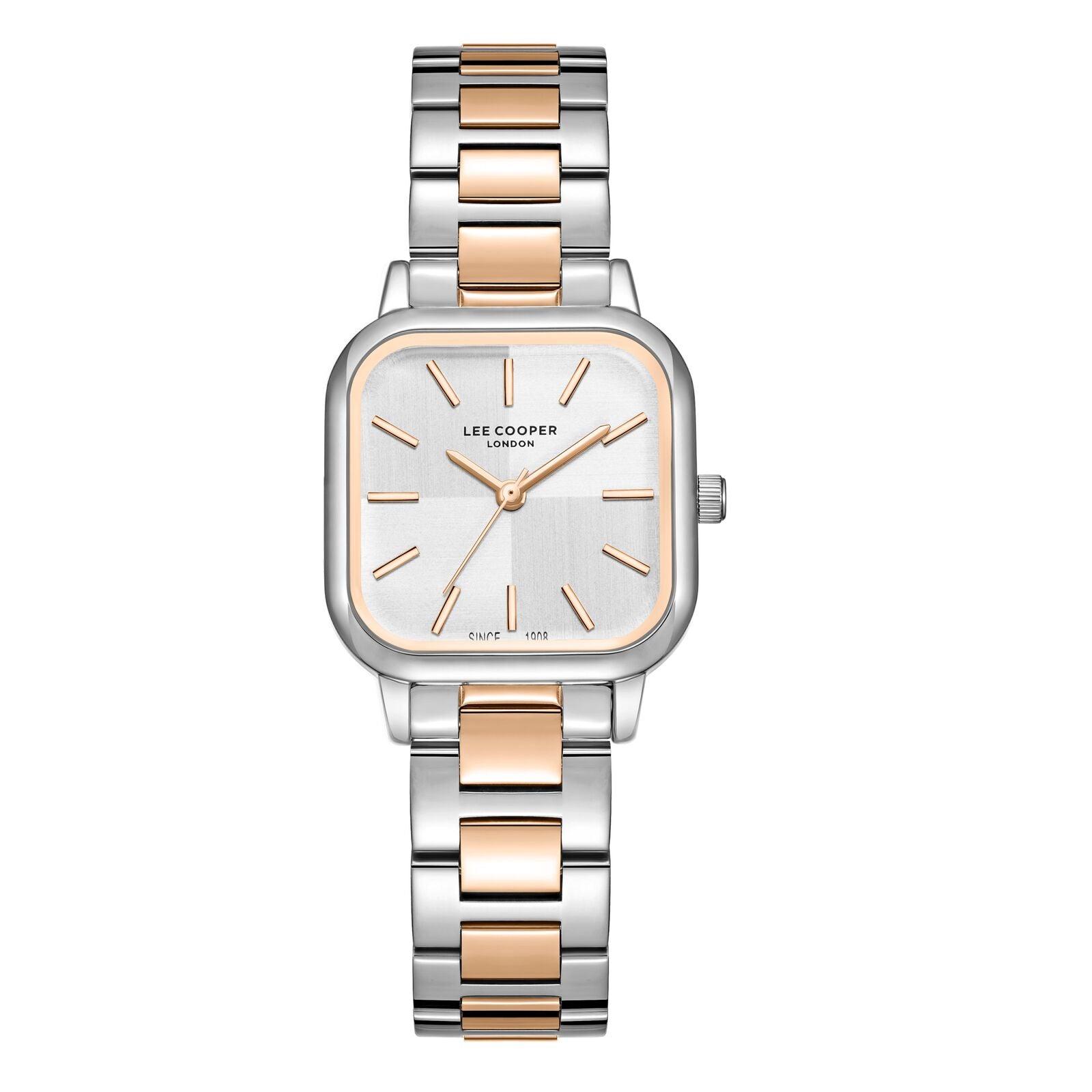 Lee Cooper Women's Watch Analog Silver Dial with Two-Toned Stainless Steel Band, LC08134.530