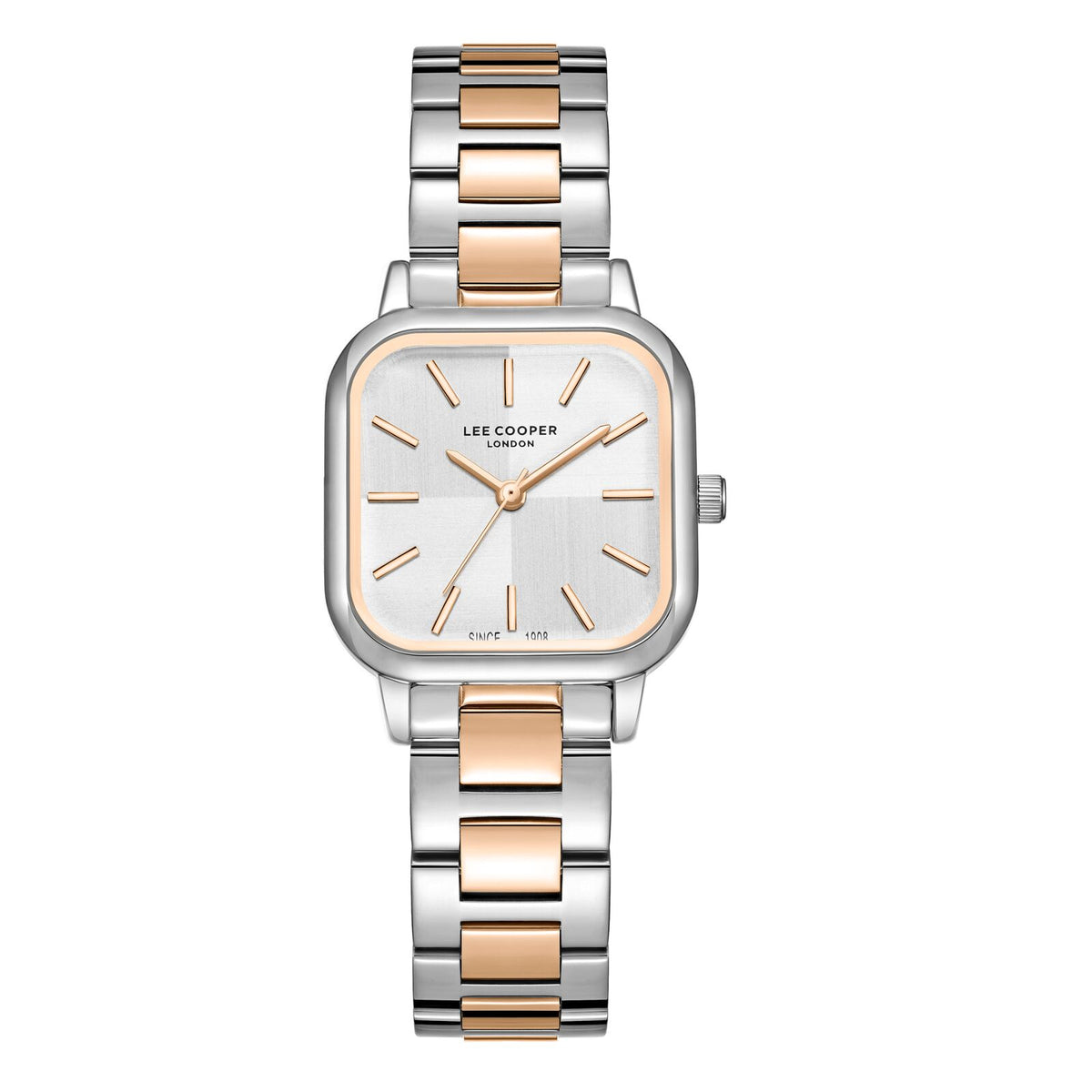 Lee Cooper Women's Watch Analog Silver Dial with Two-Toned Stainless Steel Band, LC08134.530
