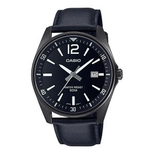 Casio men analog watch, black dial with comfortable strap, model CS-MTP-E170BL-1BVD, Bahrain
