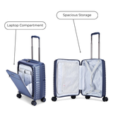 VIP Aerplus 55cm 8 Wheels Hard Trolley with Laptop Compartment | Blue, AERPLUS55BLU