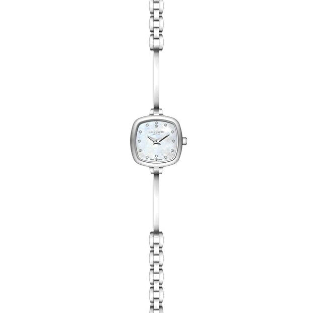Lee Cooper Women's Analog Watch with White Mother Of Pearl Dial and Stainless Steel Band, LC08353.320